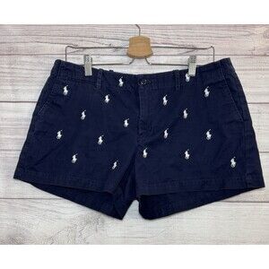 Polo Ralph Lauren  Shorts Chino Flat Front Pony Logo Navy Blue Size  12